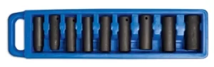 Image of Laser Tools 1749 Deep Socket Set Air Impact Metric 1/2"D 9pc Chrome Vanadium