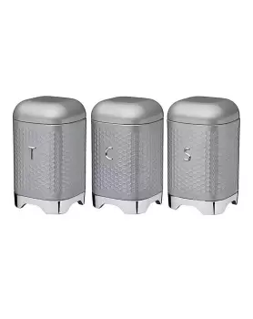 Image of Lovello Set of 3 Canisters Grey