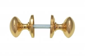 Image of Wickes Victorian Mortice Door Knobs Set - Polished Brass 1 Pair