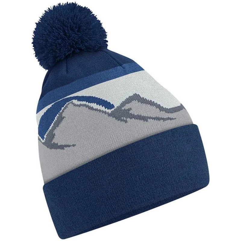 Image of Beechfield Beechfield Men Mountain Pom Pom Beanie in Blue Blue One Size Male 5063470698165