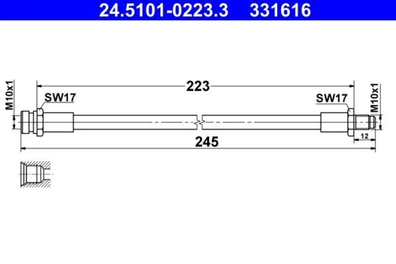 Image of Brake hose ATE 24.5101-0223.3