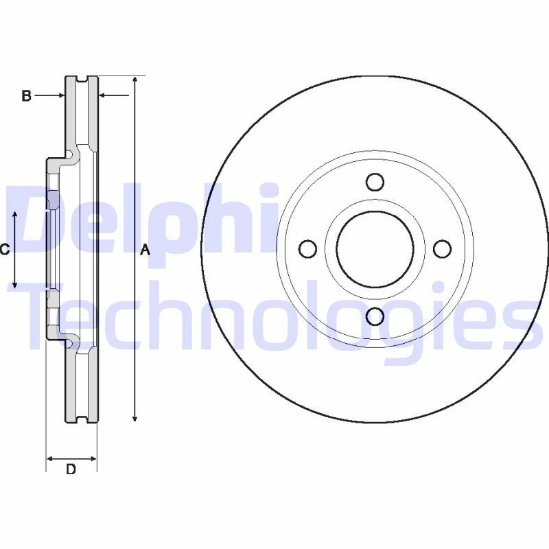 Image of DELPHI Brake disc DELPHI BG4715C