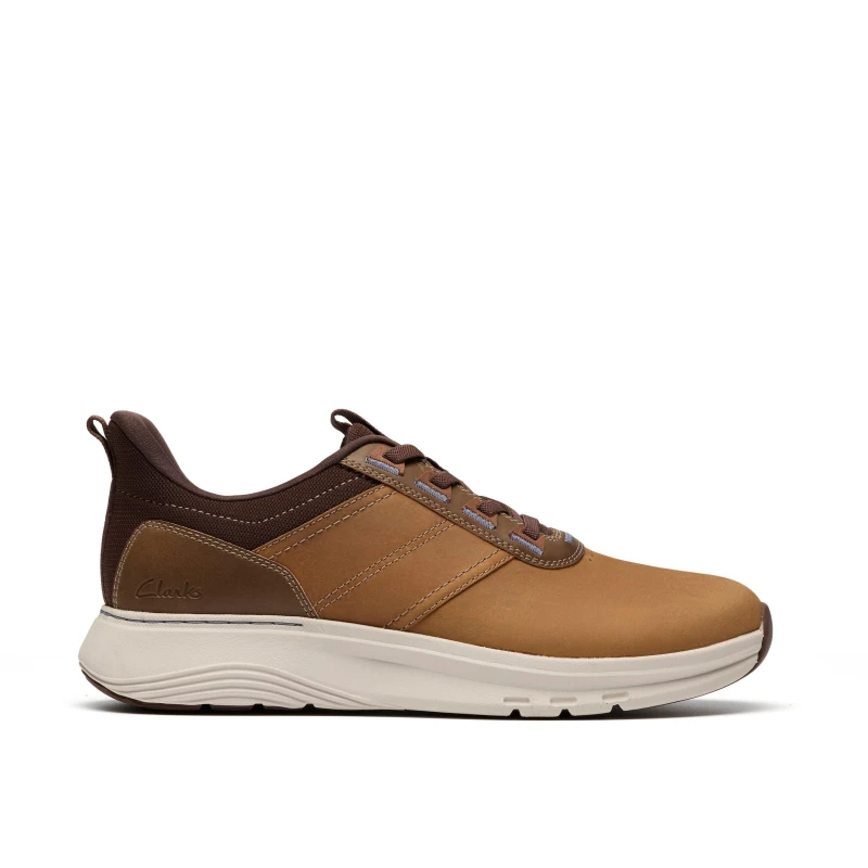Image of Clarks Clarks Men Motion Trek LX Dark Tan Leather Lace Up,Trainers in Brown Size: 7-Standard Fit Brown 7-Standard Fit Male 5063421623185
