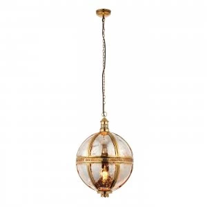 image of Ceiling Pendant Light Solid Brass, Mercury Glass, E27