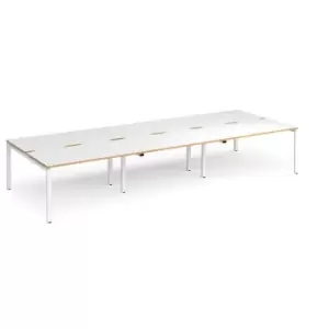 Image of Dams Adapt triple back to back desks 4200mm x 1600mm - white frame, white top wi