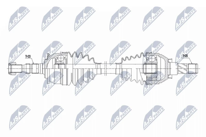 Image of NTY NPW-PL-154 Drive shaft 6-Speed Manual Transmission, Front Axle Left Drive Shaft (13)