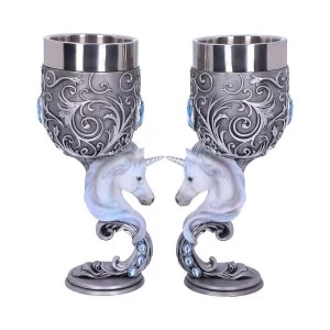 Image of Enchanted Hearts (Set of 2) Unicorn Goblets