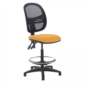 image of Jota mesh back draughtsmans chair with no arms - Solano Yellow