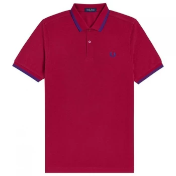 image of Fred Perry Short Sleeve Twin Tipped Polo Shirt - Red M78