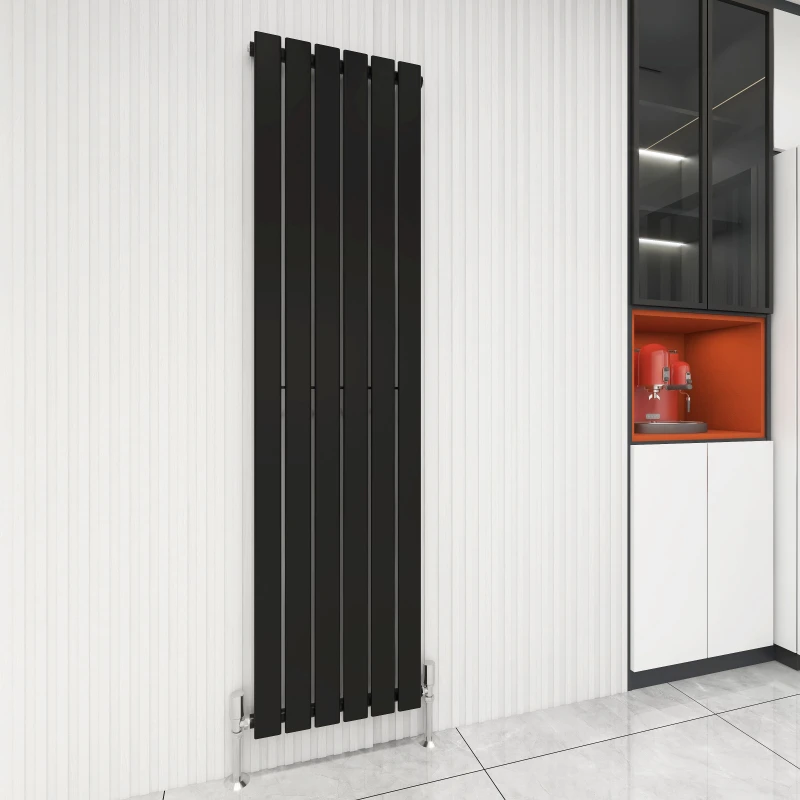 Image of MCC DIRECT Mcc Direct - 1800 x 408mm Single Designer Flat Panel Central Heating Radiator matt Black HS3223