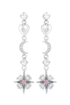 Image of Silver Pastel Celestial Linear Drop Earrings