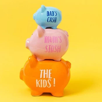 image of 'Pennies & Dreams' Triple Piggy Bank - The Kids!