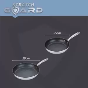 Prestige Scratch Guard Stainless Steel Non Stick Induction Twin Pack Frying Pan Set