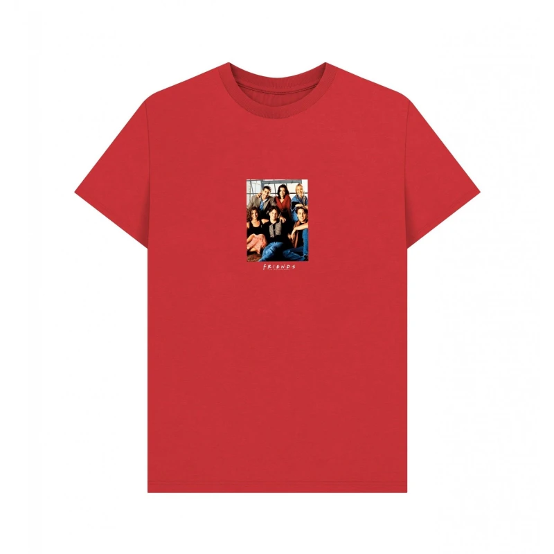 Image of Friends Friends Men Photo Print T-Shirt in Red Size: Small Red S Male 5063852165797