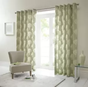 image of Fusion Woodland Trees Curtains - 168x229cm - Green.