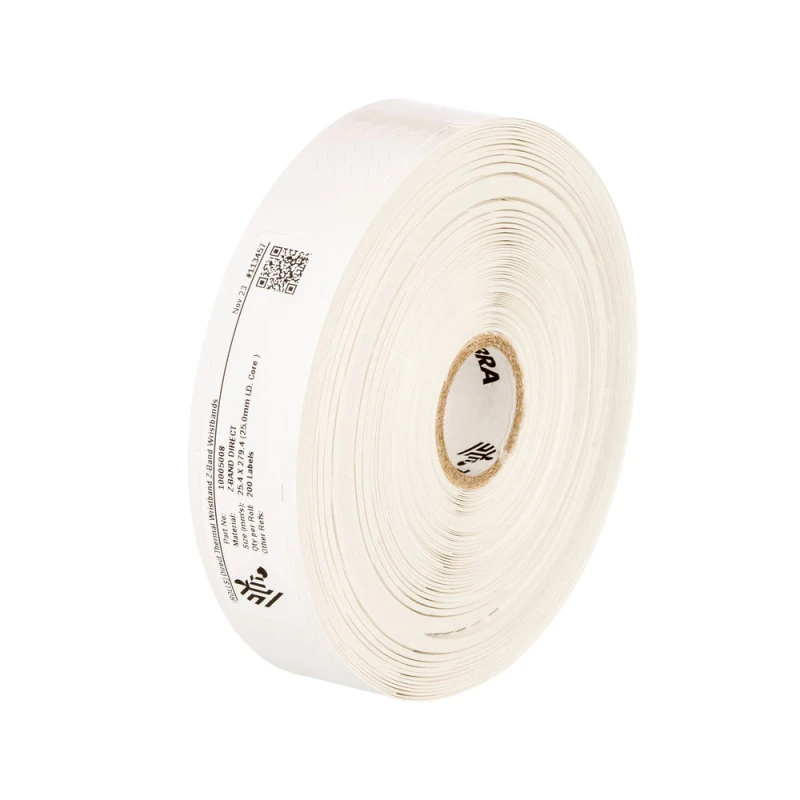 Image of Zebra WRISTBAND. POLYPROPYLENE. 25X279MM. DIRECT THERMAL. Z-BAND DIREC