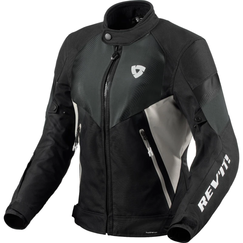 Image of Rev It Control H2O Ladies Motorcycle Jacket 34 Black Silver (UK 6) Black Silver