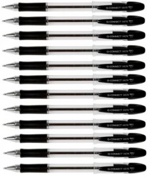 Image of Q-Connect Delta Ballpoint Black Pen (Pack of 12)