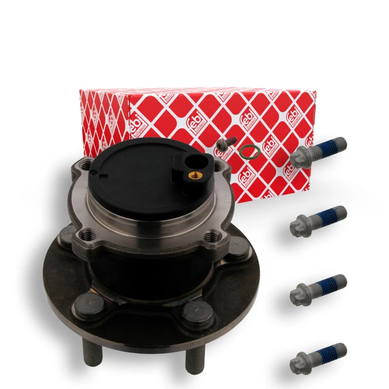 Image of FEBI BILSTEIN 34271 Wheel bearing kit with fastening/mounting material, Wheel Bearing integrated into wheel hub Wheel Bearing Kit (654)