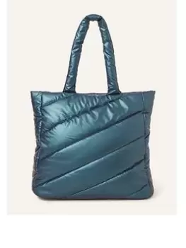 Image of Accessorize Metallic Tote, Blue, Women