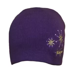 Image of Trespass Childrens Girls Sparkle Knitted Beanie Hat (8/10 Years) (Wildberry)