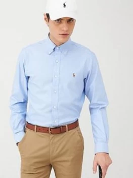 Image of Polo Ralph Lauren Golf Long Sleeve Non Iron Oxford Shirt - Blue