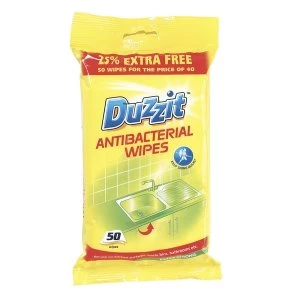 image of Duzzit Anti-Bacterial Wipes 50 Pack