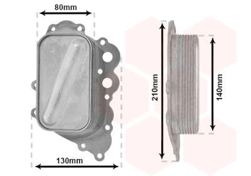 Image of VAN WEZEL Engine oil cooler VAN WEZEL 30003713