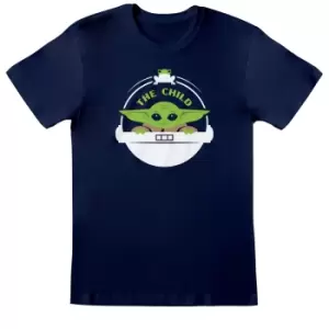 Image of Star Wars: The Mandalorian Unisex Adult The Child T-Shirt (XXL) (Navy)
