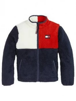 Image of Tommy Hilfiger Unisex Flag Teddy Sweat - Navy, Size 8 Years, Women