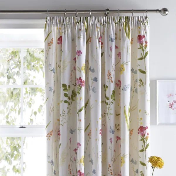 Image of Spring Glade 168 x 183cm Pencil Pleat Curtains MultiColoured