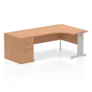 Image of Impulse 1600 Right Hand Wire Managed Workstation 800 Pedestal Bundle Oak