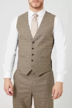 Image of Mens Neutral Puppytooth Waistcoat