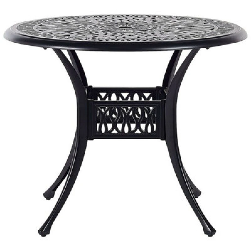 Image of Beliani Bistro Table Ancona 90 Cm 90 Cm Metal Black