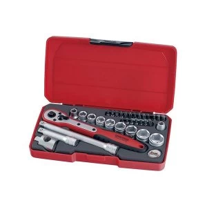 Image of Teng T3834 Socket & Bit Set of 34 Metric 3/8in Drive