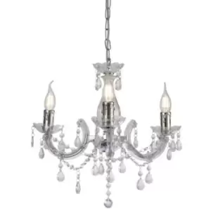 Image of Chandelier without lampshades Floria Chrome polished 3 bulbs 53cm