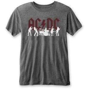 Image of AC/DC - Silhouettes Unisex Large T-Shirt - Grey