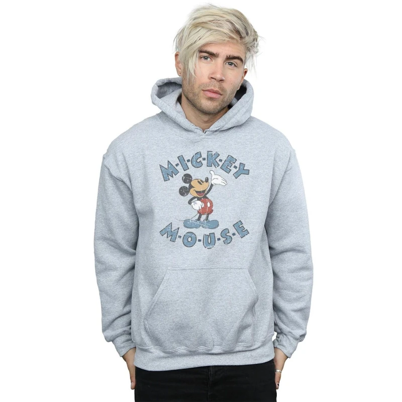 Image of Disney Men Mickey Mouse Dash Hoodie in Grey Size: large Grey L Male 5059934036857
