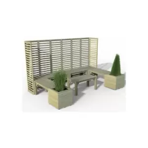 image of 10' x 6'8 Forest Modular Wooden Garden Seating Set Number 4 (3.06m x 2.03m) - Natural Timber