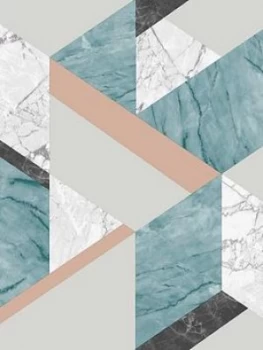 Image of Fresco Marblesque Teal Wallpaper