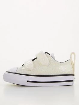 Image of Converse Chuck Taylor All Star 2v Winter Glitter Plimsolls - Silver/Black/White, Size 3