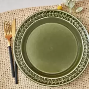 image of Portmeirion Botanic Garden Harmony Dinner Plate Forest Green, Set of 4