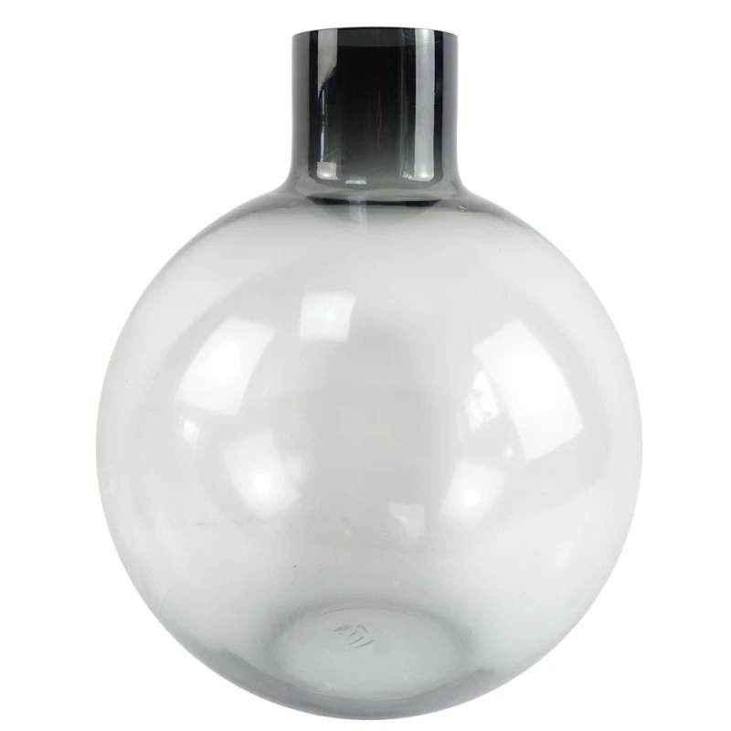 Image of Leaf Glass Vase Grey Smoke Bottle Glass Vase 40cm Botanik Grey
