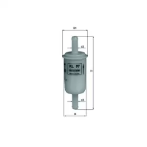 Image of MAHLE Original KL97OF Petrol Plastic Fuel Filter Motorcycles 70515773