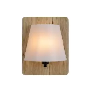 Image of Lucide Idaho Modern Wall Light 1xE14 Light Wood