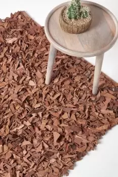 Image of Dallas Leather Shaggy Rug