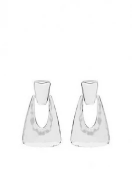 Image of Mood Silver Plated Texture Metal Drop Earrings