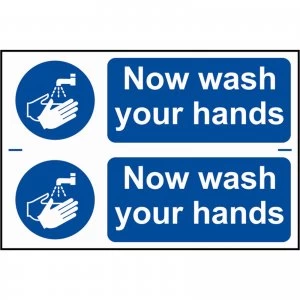 image of Scan Now Wash Your Hands Sign Pack of 2 300mm 100mm Standard