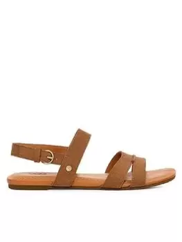 image of UGG Kaitie Slingback Flat Sandals - Chestnut, Brown, Size 5, Women