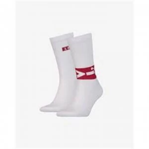 image of Levis 2 Pack Socks Mens - White/Red